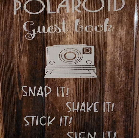 Handpainted Polaroid Guest book  Wood Sign - Picture 5 of 5